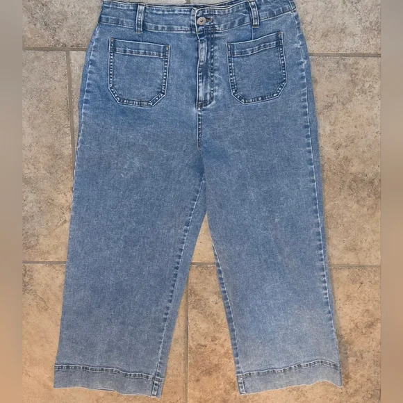 HABITAT Blue Wide Leg Jeans Sz 14 - Picture 3 of 6